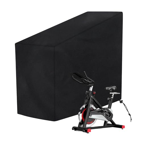 Klmnop Exercise Bike Cover Waterproof and Dustproof Stationary Bike Cover Upright Cycling Protective Cover for Indoor & Outdoor Fitness(Black)