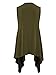 MBJ WSK1071 Womens Lightweight Sleeveless Draped Open Cardigan XXXL Olive