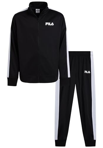 Recopilación de Ropa de Balonmano para Niño , tabla con los diez mejores. 47 Fila Chándal para niño: Conjunto deportivo de dos piezas con chaqueta deportiva de tricot con cremallera completa y pantalón deportivo, talla 14-16, color negro azabache.