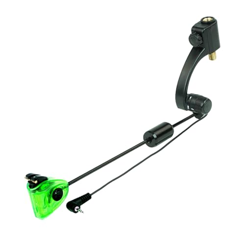 Hirisi Tackle Pêche à la carpe Swinger, 4 couleurs, lumières LED, indicateurs de touche pour la pêche, élasticité réglable, 2 niveaux, avec raccord...