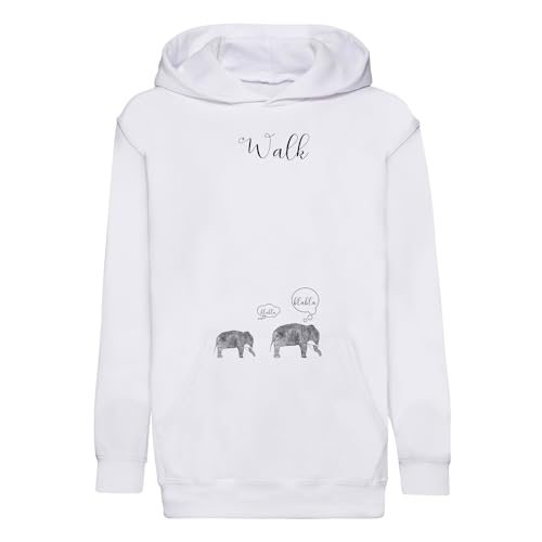 Sweat à capuche enfant premium en textile doux imprimé éléphant
