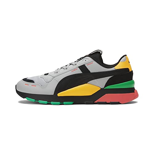 Image of Puma Men's RS 2.0 Sneaker, Block Party Cool Light Gray Black-Yellow Sizzle, 10
