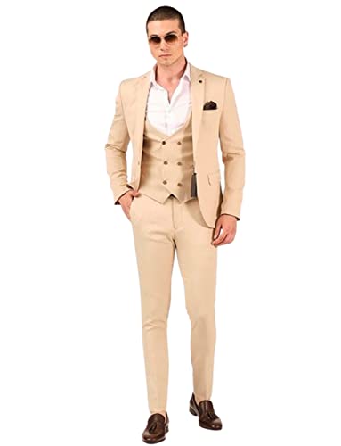 Costume homme slim 3 pièces veste gilet pantalon de mariage chic et soirée