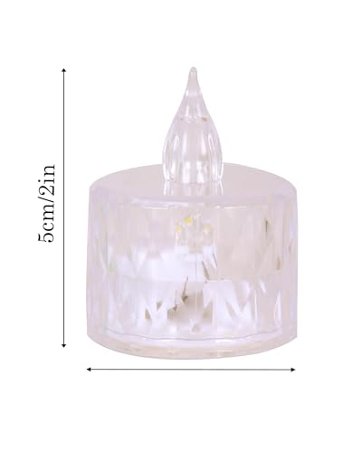 Image of Homesake Crystal Tealight Candle Diya, Candle Lights (1.5 inch 3.1 inch) for Decor, Flickering Flameless Pooja, Home Decor Festive Decor, Table, Gifts, Decorations for Home Set of 4
