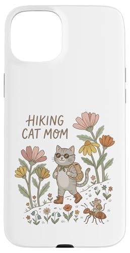 Hiking Cat Mom Cute Floral Adventure �X�}�z�P�[�X iPhone 15 Plus �p