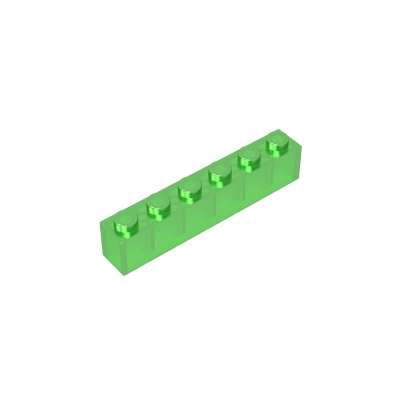 3009 Basic Bricks Brick 1x6 50 Pieces GDS-535 Compatible with Lego Building Blocks Color:Trans Green 48 โ image 1