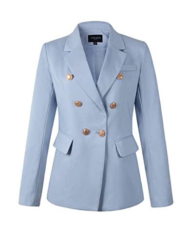 Womens Double Breasted Blazer Ladies Jacket Work Suit - Main Image