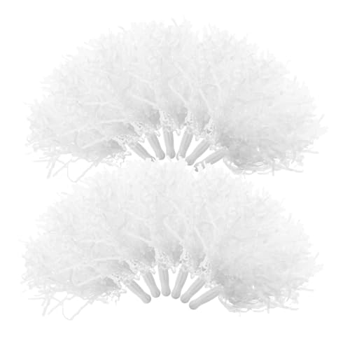 HANABASS 12pcs Cheerleading Bouquet Cheerleader Ornaments Cheerleading Flower Cheerleading Hand-held Flower Festival Pom Poms Pompom Cheerleader Performance Prop Pink Pom Poms Plastic White