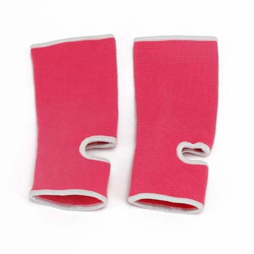 SMZhomeone Muay Thai - Tobilleras de soporte de boxeo, manga elástica de poliéster transpirable para kickboxing, taekwondo, karate, artes marciales, entrenamiento, hombres y mujeres, M (rosa profundo