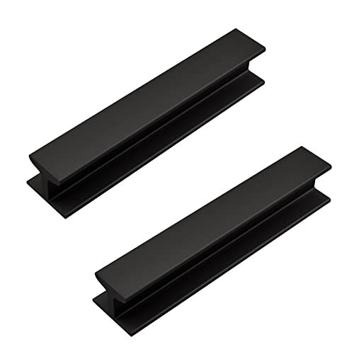 MOROBOR Lot de 2 poignées de tiroir autocollantes en alliage d'aluminium - 120 mm - Noires Cover