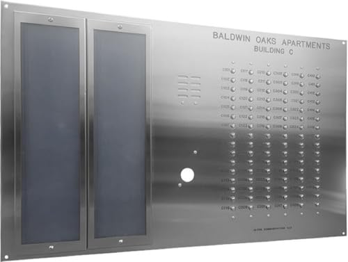 Alpha Communications VI402/096D Stainless Steel (Vandal-Resistant) Lobby Panels - 96-Buttons; Flush or Surface Mount; Included Speaker Components and Alphabetical Directory