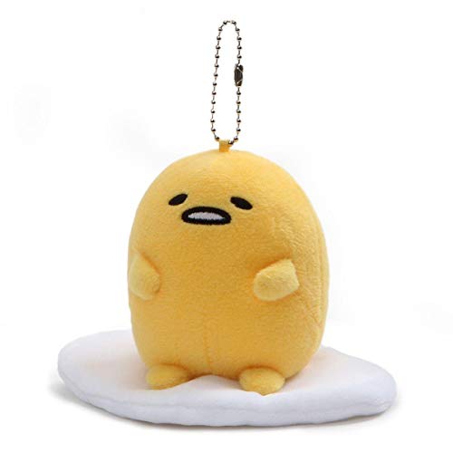 GUND Gudetama the Lazy Egg Sitting Pose Stuffed Animal Plush Keychain, Yellow and White, 3.75