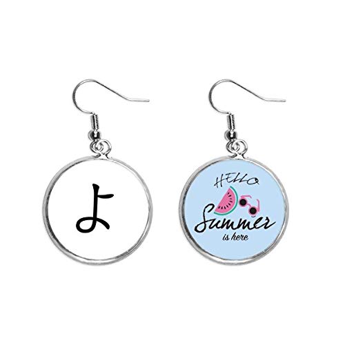 Pendientes de sandía estilo katakana yo accesorio japonés de lóbulo para moda estival