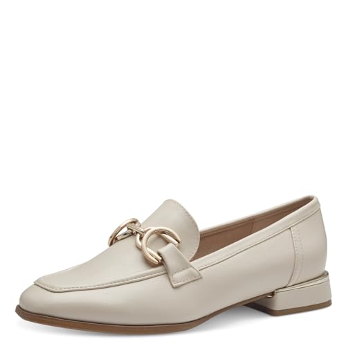 Image of MARCO TOZZI Women's Slippers, Feel Me Footbed, Soft Lining, 2-24216-42 Loafer, Cream, 7.5 UK