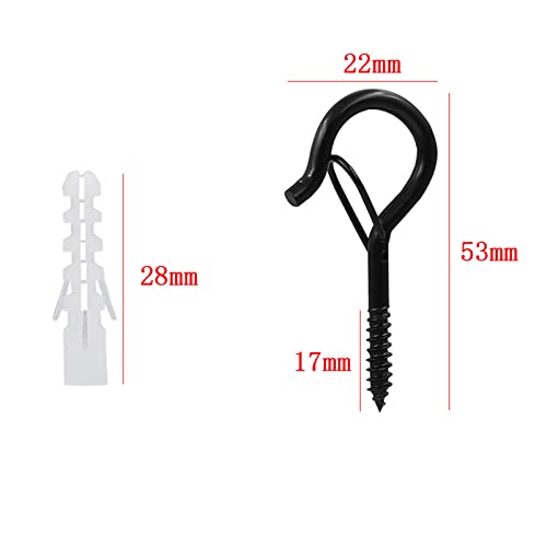 YUNYAN Heavy Duty Screw Hooks Stainless Steel Pack of 10 Hanger Hook Screws Screw Hooks Black for Hanging Plant Baskets Bird House Fairy Lights Wind Chimes - Image 2