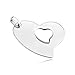 Produktbild ORDO Diamonds® Stahlanhänger, Anhänger aus 316L Stahl, Anhänger aus Chirurgenstahl, Damen Anhänger, asymetrisches Herz mit Herz-Aussparung, 32 x 34 mm