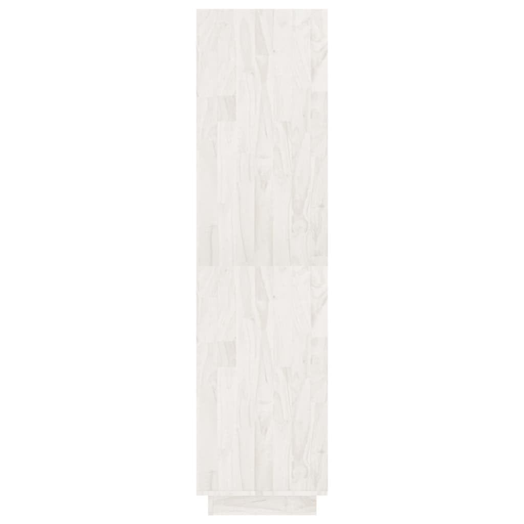 Regał na książki, ścianka działowa, biały, dekoracyjny regał do przechowywania do salonu, 80 x 35 x 135 cm, lite drewno sosnowe