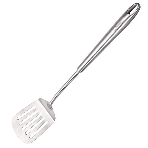 Newness Paletta per Cucina, 38.7 cm Paletta da Cucina Palette Forate in 304 acciaio Inox, Paletta Cucina con Maniglia Rotonda Ergonomica Sottovuoto [Ruggine, Resistenza al Calore, Formatura Integrale]