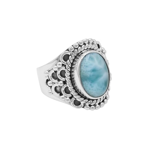 Bague larimar en argent style bohème chic idéale pour sublimer vos tenues d'été
