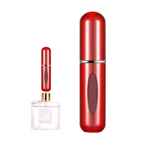 Image of Portable Mini Perfume Atomizer Bottle, 5ml /0.17oz Refillable Spray, Scent Pump Case, Travel Atomizer (Matte Red)