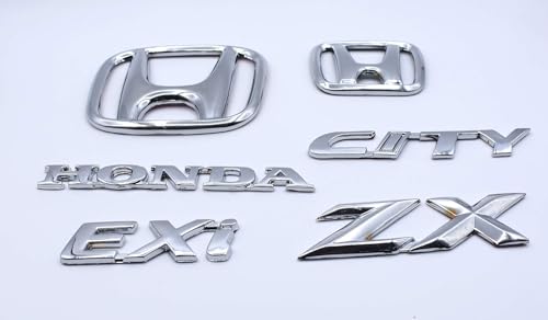 Image of Car Name Emblem Monogram Logo Sign Badge Decals Sticker Chrome Plastic for (City ZX Exi)