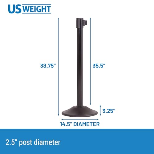 Us Weight U2102EXT Heavy Duty Premium Steel Crowd Control Stanchion With Extended 13-Foot Retractable Belt thumb #1