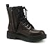 Soda FIRM - Lug Sole Combat Ankle Bootie Lace up w/Side Zipper (7.5, DARK BROWN, numeric_7_point_5)