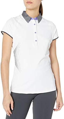 Cap-Sleeve Afton Polo Shirt, White 