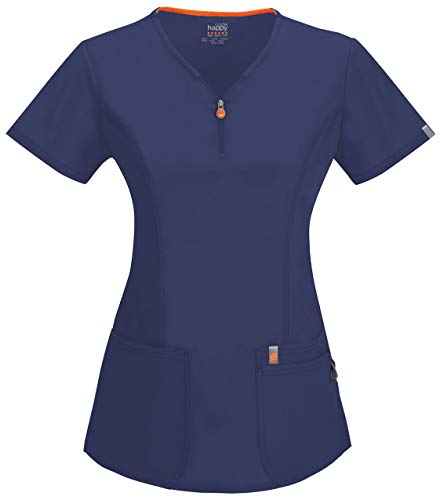 Best Review Code Happy Women's Bliss V-Neck Top with Certainty and Fluid Barrier, Navy, XX-Small