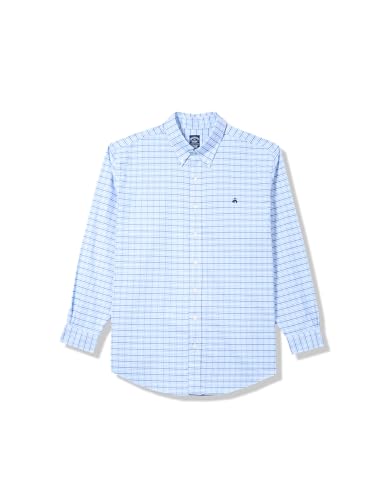 Brooks Brothers Men's Big & Tall Non-Iron Stretch Oxford Sport Shirt Long Sleeve Check