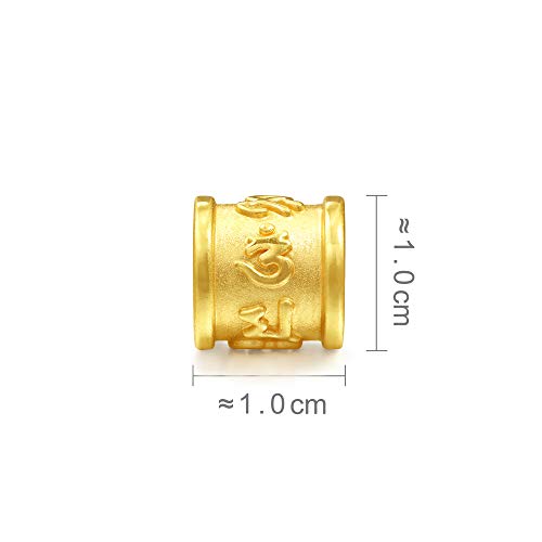 CHOW SANG SANG 999 24K Solid Gold Buddhist Mantra Om Mani Padme Hum Blessing Charm Bracelet for Women 86695C 6