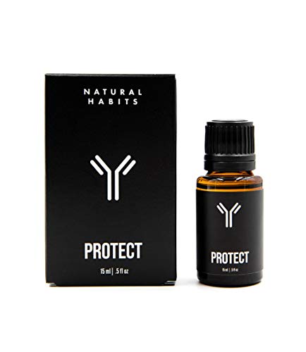 Natural Habits Oils Protect Essential Oil Blend - Made of Different Organic Oils - Supports Immunity and Detoxification - Aromatherapy Oil for Cold & Flu - Diffuser and Bath Use - 15 ml - MSRP $56.00