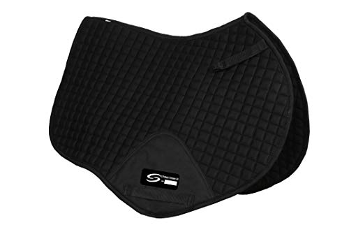 S-Products Horse Riding Full Jumping Event Square Saddle PAD Cloth NUMNAH Fleece Lining (Full, Black)