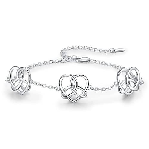 Bracelet nœud celtique en argent 925 KINGWHYTE maille ajustable chic