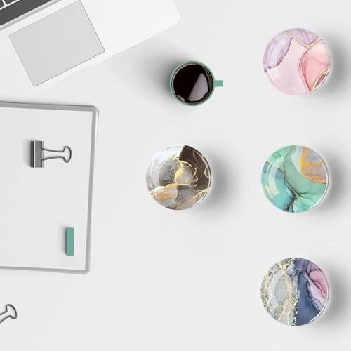 Image of Colorfull Fridge Magnets Marble Texture Crystal Refrigerator Glass Magnet Decorative Fridge Strong Small Cute Colorful Magnet for Kitchen Office Whiteboards Cabinets Photos Party (Design 1)