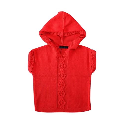 Little Girls Button Front Hoodies Sweater Cardigan Solid Short Sleeve Knit Waistcoat Spring Fall Tops