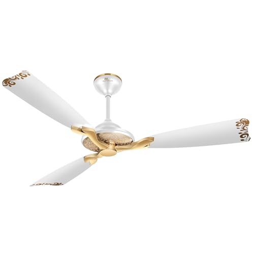 Image of RR Signature Jaipur Mahal NEO 1240 MM | Royal Design Ceiling Fan for Home and Office | High Speed 320 RPM | Agaria White, 3 Year Warranty & Free Installation