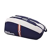 Wilson Roland Garros Super Tour Tennis Racket Bags Pack of 9 Navy/White, White/Navy Blue, White/Navy Blue