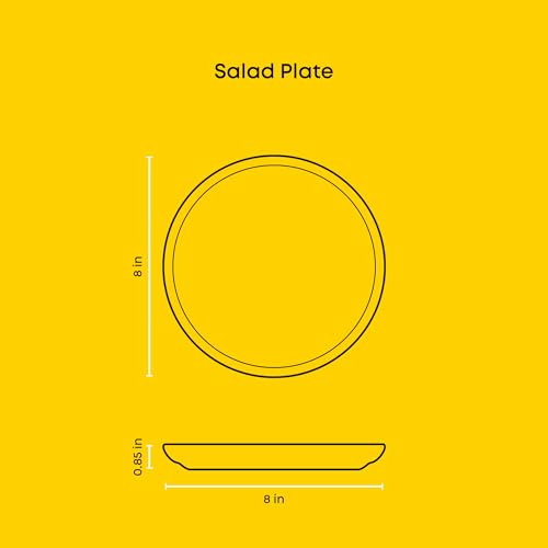 image for JoyJolt Mesa Stoneware Salad Plates, 8