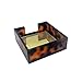 Acrylic Self Stick Memo Holder Tortoise Leopard Notes Cube Cards Pad Dispenser Case 5mm Super Thick 3.5x3.3 Inch for Office Home School Elegant Desk Accessory (Tortoise)