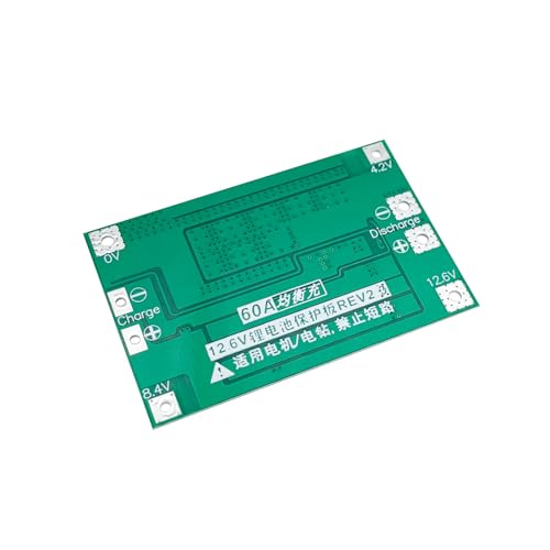 Cermant 2Pcs 3S 11.1V 12V 12.6V 60A with Balance 18650 Charger PCB BMS Protection Board Li-ion Lithium Battery Charger Protection Board Balance Charging Module for Drill Motor