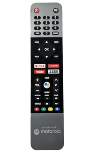Image of KPDP Original Remote Moto rola Voice Remote Compatible with Original Motorola Smart LED TV Remote Control (ZEE5 Function) (ASSITANT Voice Working) Pairing Must