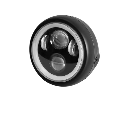 Phare de moto rétro 12V avec éclairage halo Angel Eye puissant