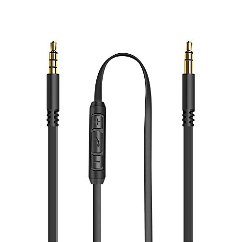 Replacement Audio Cable Cord Wire for Beats by Dr Dre Headphones Solo/Studio/Pro/Detox/Wireless/Mixr/Executive/Pill (Black-Flat)