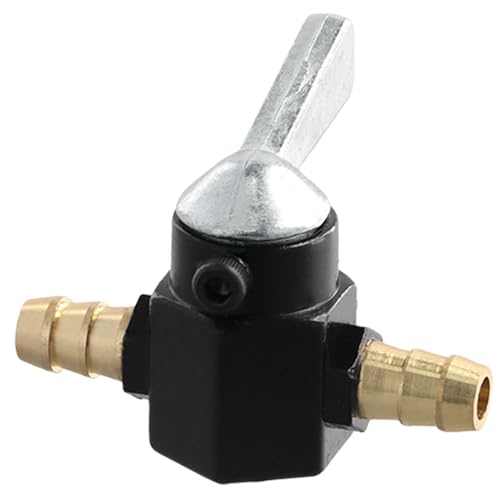 Duronge Benzinhahn, Benzinhahn Schalter, Universal 8mm Benzinhahn Kompatibel für Roller, Moped, Motorrad, Quad (Schwarz)