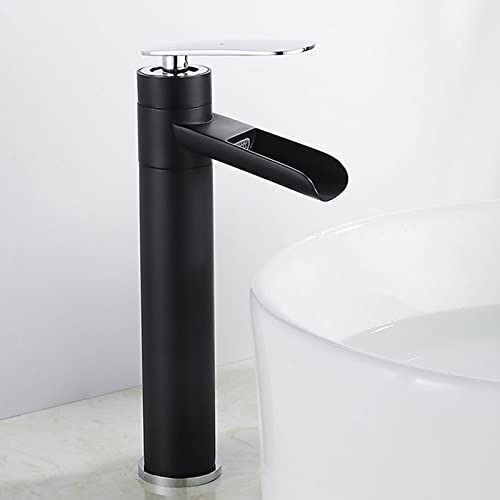 Robinet de vanité cascade noir mat au design architectural haut de gamme - 3