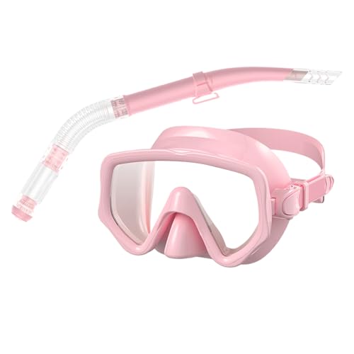 Snorkel seco para Adultos, Set de Snorkel – antivaho panorámico Mirada Cubierta Facial con Tubo Nasal | Cubierta Facial de Silicona submarina para natación de Turismo