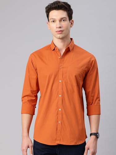 Image of Majestic Man Men's Cotton Slim Fit Solid Casual Shirt