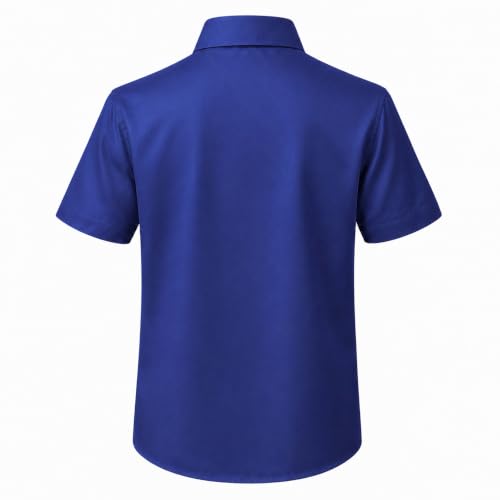 Image of Lilax Boys Classic Short Sleeve Button Down Casual Solid Dress Shirt