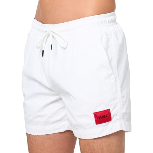HUGO Men's Standard Dominica Patch Logo Quick Dry Swim Trunks3